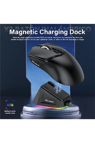 X2 Kablosuz 3 Modlu 24.000dpı Oyuncu Mouse Paw3311 Sensör Şarj Istasyon Tape Ve Skatez  Diğer
