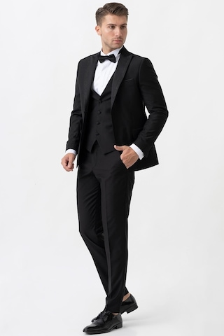 White Stone Trento D111 Slim Fit 6 Drop Damatlık Siyah - 44 Siyah