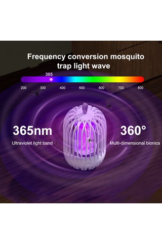 Monyee Ev İçin Usb Mosquito Öldürücü Lambası - 365nm Mor Işık, Turbo Süpürme Ve Yüksek Gerilim Çarpması İle Komforlu Ortam