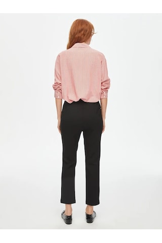 Faik Sönmez Önü Dikişli Slim Fit Örme Kadın Pantolon 00089 Siyah