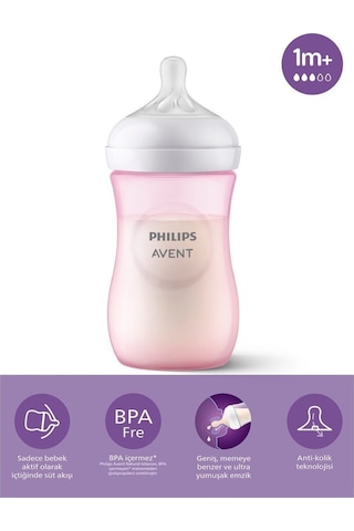 Doğal Tepkili Pp Pembe Biberon 260ml 3-6 Ay Scy903/11