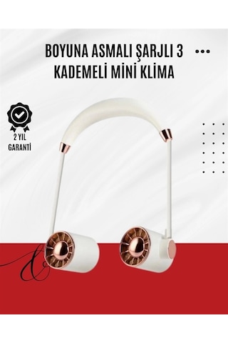 Usb Şarjlı Katlanabilir Boyun Fanı 3 Kademeli, Sessiz Ve Taşınabilir Tasarım