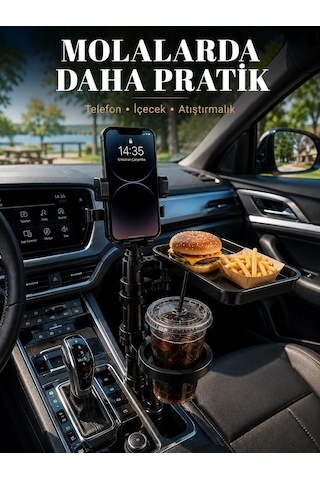 Çok Amaçlı Araç Organizeri Telefon Tutucu Ve Bardaklık Aparatı Diğer