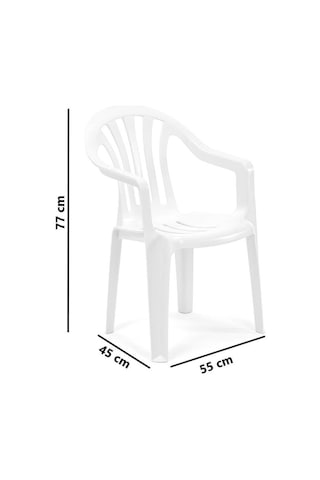 Omnipazar Sy-2500 Manolya Plastik Bahçe Sandalye 4'lü Set Beyaz