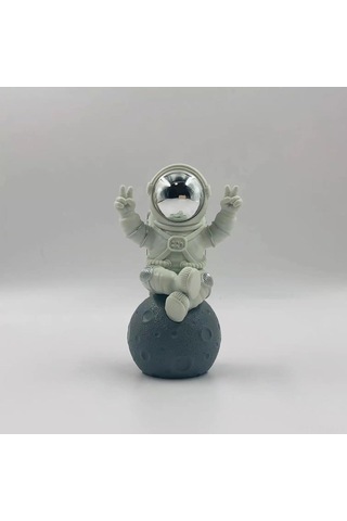 Tenfowee Gümüş Renkli Uzaylı Figürü - Resin Masa Dekorasyonu, Ev/ofis Stili, Fotoğraf Arkadaşı, Mini Boyut 6x7x10.6cm