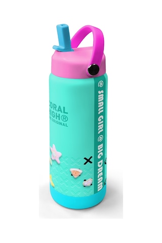 Coral High Su Yeşili Desenli Katlanır Ağızlıklı Çelik Termos 650 Ml 38351 Su Yeşili