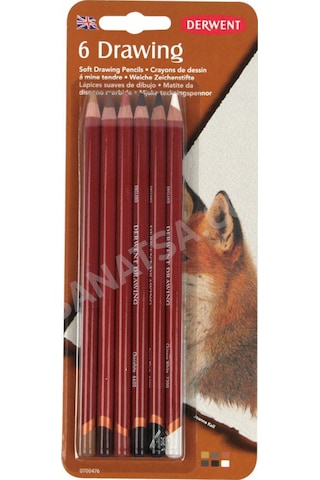 Derwent Drawing Pencils Renkli Çizim Kalemi Seti 6'lı Siyah