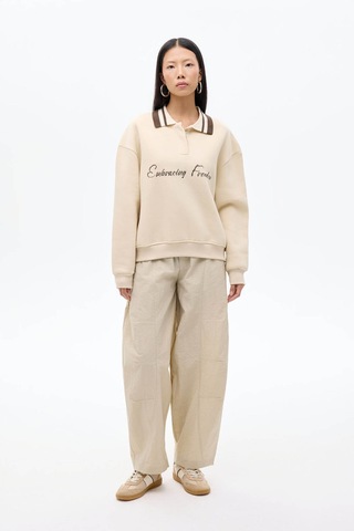 Quzu Bej Kadın Sweatshirt Swt00967 Bej