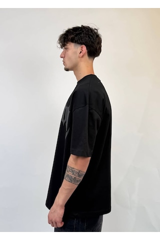 Zaee Studio Renge Renk Oversize Baskılı Tişört Siyah