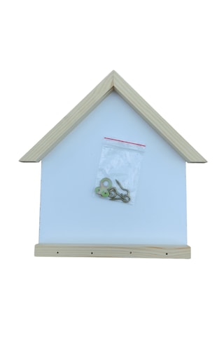 20x25cm Beyaz Ahşap Çerçeveli Boyanabilir Açık Anahtarlık Panosu