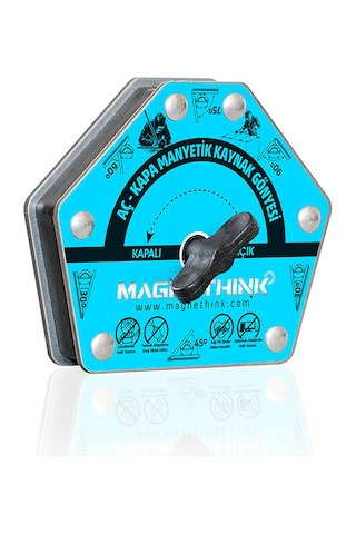 Magnethink Manyetik Kaynak Gönyesi Güçlü Mıknatıslı Aç Kapa Özellikli 6 Açılı Kolay Temizlenebilen Mavi 1 Adet