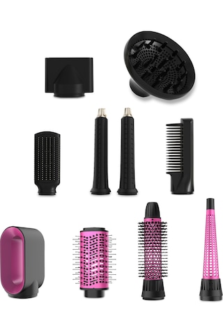 Rexon Flex 10-ın-1 Hot Air Wrap İyon Özellikli Saç Kurutma ve Şekillendirme Sistemi Gri - Pembe