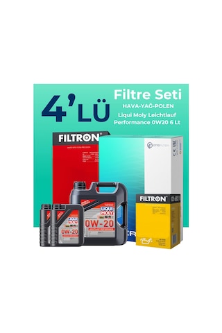 Filtron Volvo S90 2.0 Dizel D4 Filtre Bakım Seti Liqui Moly Motor Yağlı (2016-2018) 4 Lü -