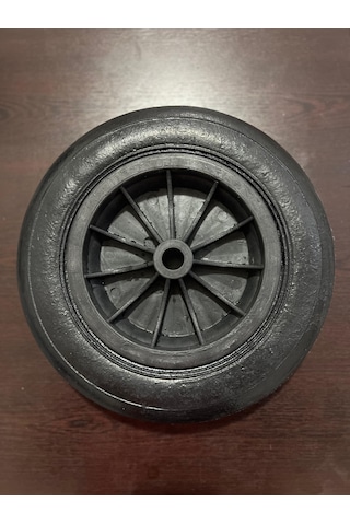 El Arabası Kauçuk Yük Taşıma Tekeri Burçlu Dubleks Dolgu Teker 335x70 Mm Plastik Gövdeli
