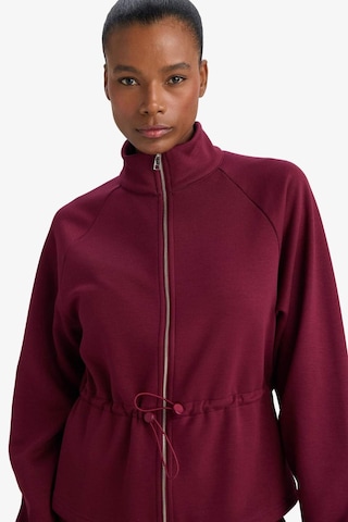 Defacto Standart Fit Dik Yaka Fermuarlı Beli Lastikli İçi Yumuşak Tüylü Modal Hırka G4368ax25wnbr170 Bordo-br170
