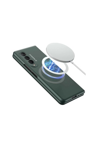 Galaxy Uyumlu Z Fold 3 Kılıf Wireless Şarj Özellikli Zore Kıpta M-safe Kapak