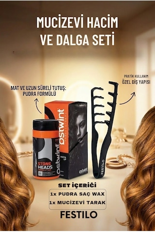 Mucizevi Hacim Ve Dalga Veren Tarak Kadınlara Özel Toz Wax 2 Li Set