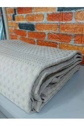 Şaheser %100 Pamuk Çift Kişilik Pike 240x220 Tek Pike -sütlü Kah