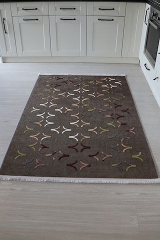 Arte Nakışlıyeşil Kilim Dekoratif Salon Halısı Yıkanabilir Yeşil
