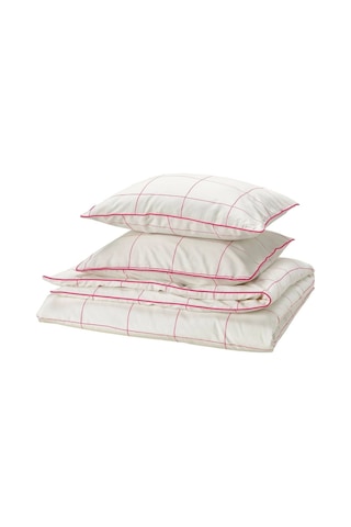 Bredvecklare Çift Kişilik Nevresim Seti 220x240cm Beyaz-pembe Çizgili Pembe - Beyaz