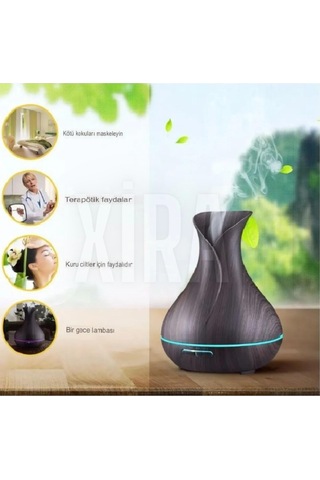 550 Ml Ultrasonik Aroma Difüzörü 7 Renk Led Işıklı Aromatik Oda Kokusu Hava Nemlendirici Sl-170