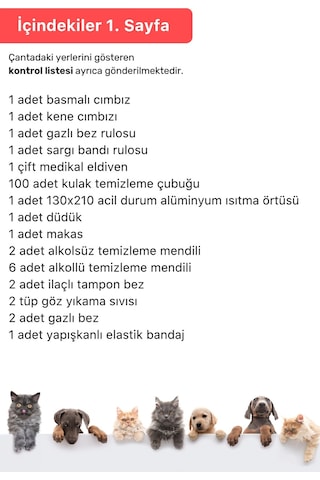 Premium Kamp Seyahat Günlük Dolaşım Piknik Evcil Hayvan Kedi Köpek İlk Yardım Seti Çantası