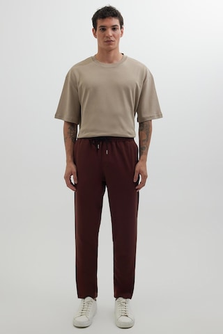 Tudors Erkek Regular Fit Beli Lastikli Bağcıklı Jogger Kiremit Pantolon Rahat Kesim Yan Cepli-37921 Kiremit