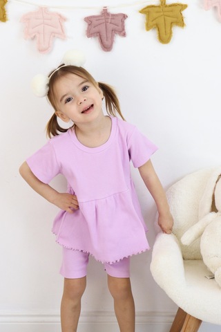 MiaBaby Fırfırlı Şortlu Takım Lila