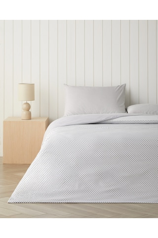 English Home Sweet Dots Kolay Ütülenir Çift Kişilik Nevresim Takımı 200x220 Cm Koyu Gri