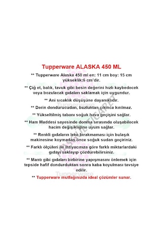 Tupperware Alaska Set 4'Lü 450 Ml Derin Dondurucu Buzluk Kabı Hsg N1140721