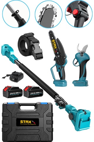 Staxx Tls21 21v X2 Çift Akülü 2,70mt Teleskopik Yüksek Dal Budama