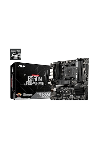 Msı B550m Pro-vdh Wıfı Ddr4 4400mhz 1xvga 1xhdmı 1xdp 2xm.2 Usb 3.2 Matx Am4 Amd 5000 Ve 3000 Seris