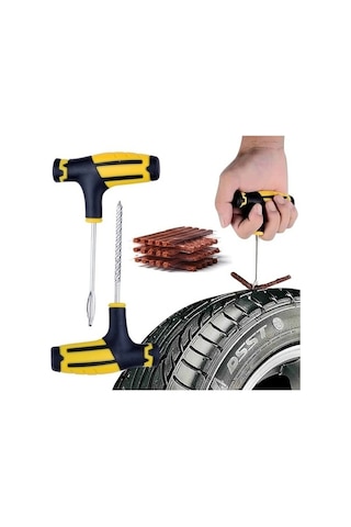 Fastbuy Turcoshop11 Sarı Set Komple Lastik Tamir Kiti - Araba & Motosiklet Lastikler İçin