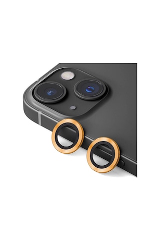 Maks Technology Apple İphone Uyumlu 13 Mini Mkst Cl-12 Premium Safir Parmak İzi Bırakmayan Anti-reflective Kamera Lens Koruyucu - Turuncu