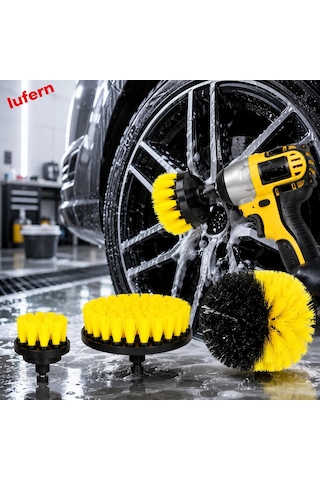 Matkap Ucuna Takılan Temizlik Fırça Seti Banyo Fayans Jant Evye Lavabo Küvet Duşakabin Detay