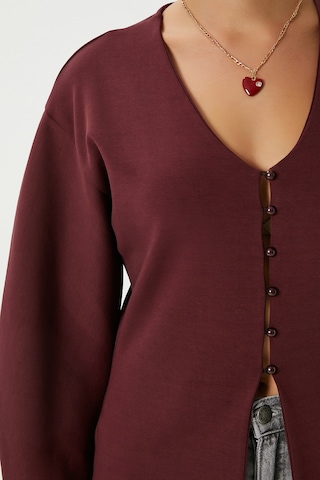 Ritnice Kadın Osea Premium Bele Oturan Bordo Şık Düğme Detay Peplum Bluz Bordo