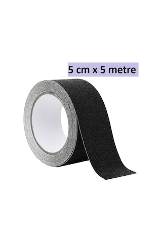 Merdiven Zemin Rampa İçin Yapışkanlı Kaydırmaz Bant Siyah 5 CM x 5 M - 9084368715685