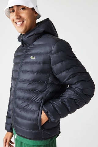 Lacoste Syntehic Fill Jacket Sabit Kapüşonlu Erkek Şişme Mont Lacivert Lacivert