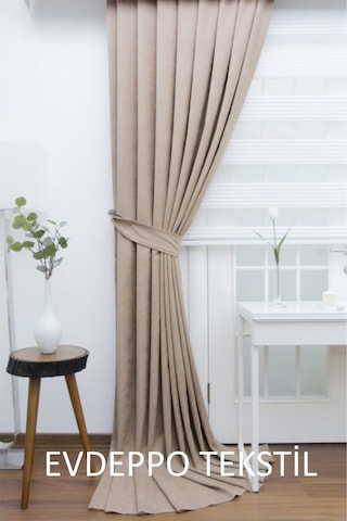 Taç Soft Sütlü Kahve Fon Perde Sütlü Kahverengi