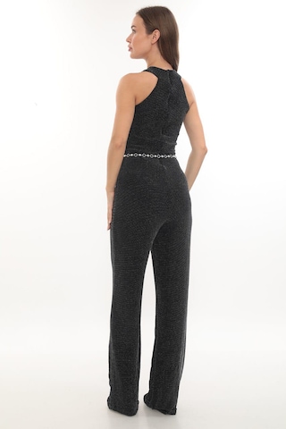 Hanife Glam Couture Hanife Glam Simli Kemerli Halter Yaka Tulum Gri