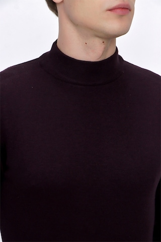 Morven Basic Dinamik Fit Rahat Kesim Yarım Balıkçı Yaka Triko Kazak 99kc017002309 Mor
