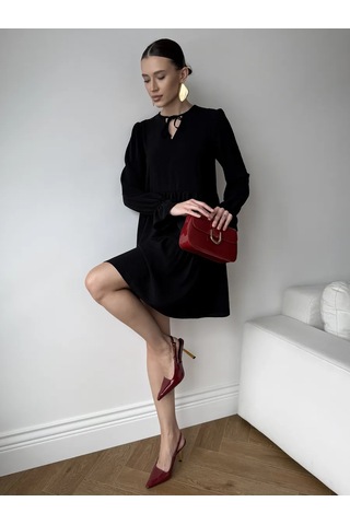 Agbata Uzun Kollu Bol Kesim Oversize Elbise 347406423