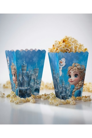 Frozen Kar Prensesi Mısır Kutusu 8li Çocuk Doğum Günü Parti Süsü Dekoru
