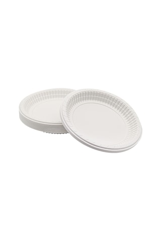 Plastik Tabak 100 Adet 17 Cm Beyaz Plastik Tabak Kullan At Tabak
