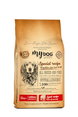 Mydog Az Tahıllı Kuzu Etli Büyük Irklar İçin Köpek Maması 12kg