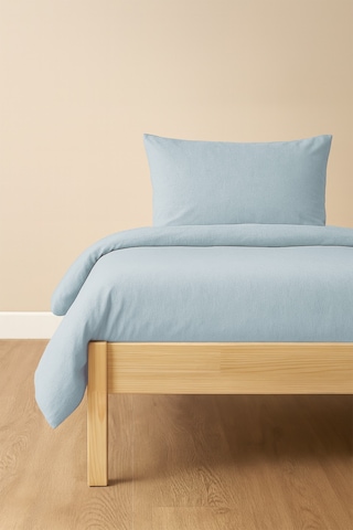 Tek Kişilik Nevresim Takımı Turkuaz Eco Cotton Turkuaz