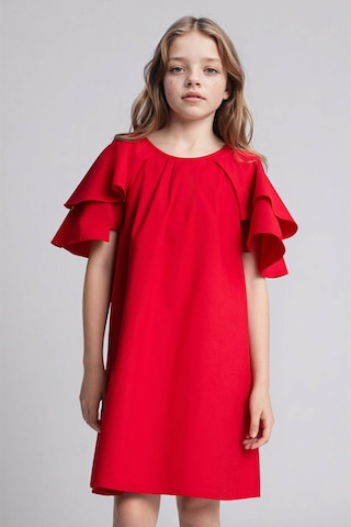 Defacto 23 Nisan Çocuk Bayramı Kısa Kollu Pamuklu Elbise Kız Çocuk G9994a826smrd282 Kırmızı-rd282