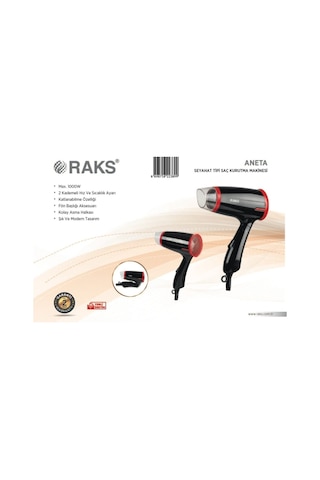 Raks Aneta Seyehat Tipi Saç Kurutma Makinesi