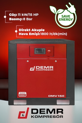 Demr Kompresör DMV15E 15HP İnvertörlü Vidalı Hava Kompresörü