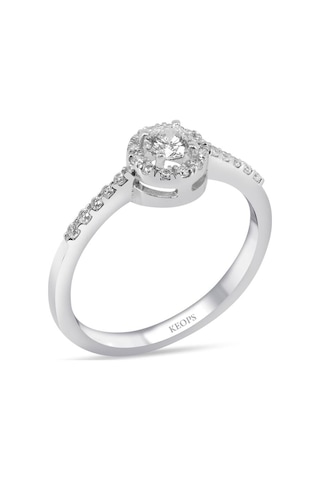 E Renk Toplam 0.36 Karat Pırlanta Tektaş Yüzük